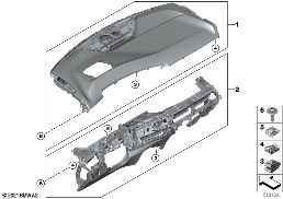 Bekleding instrumentenpaneel diagram for BMW X1 U11 20i