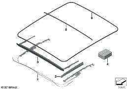 PANORAMA ROOF MOUNTING PARTS diagram for BMW 3 Series G21 Touring 330d