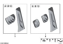 M PERFORMANCE PEDAL PADS diagram for BMW 3 Series G20 Sedan 320i