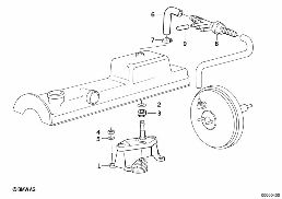Pompe a vide avec tuyau diagram for BMW 3 Series E30 324td