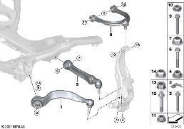 FRNT AXLE SUPPORT,WISHBONE/TENSION STRUT diagram for BMW 7 Series G11 730i