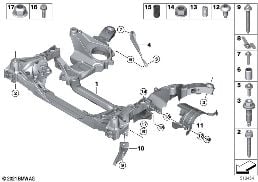 Балка переднего моста, полноприводный diagram for BMW 7 Series G11 LCI 730dX