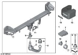 TOWING HITCH, DETACHABLE diagram for BMW 3 Series G21 Touring 320d