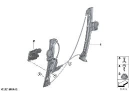 DOOR WINDOW LIFTING MECHANISM FRONT