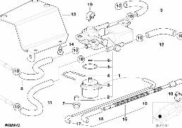 3/2 换向阀/燃油软管 diagram for BMW 3 Series E36 318i