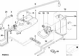 익스팬션 탱크/활성탄 여과기 diagram for BMW 5 Series E39 528i