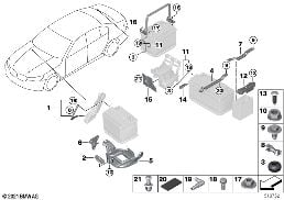BATTERY, SURFACE-MOUNTED PARTS diagram for BMW 5 Series G38 530Le