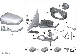 OUTSIDE MIRROR diagram for BMW 3 Series G20 Sedan 330d