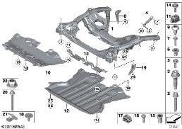 FRONT AXLE SUPPORT diagram for BMW 7 Series G11 730i
