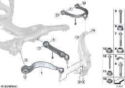 Soporte eje del./brazo transv./tirant diagram for BMW 5 Series G30 LCI 520i
