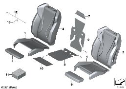 Banco diant., estofo e revest.banco desp diagram for BMW X2 U10 18d