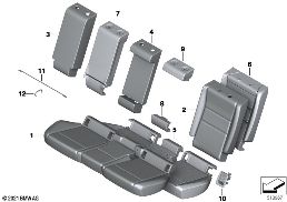 Estofo banco tras.e revest.banco básico diagram for BMW X2 U10 18d