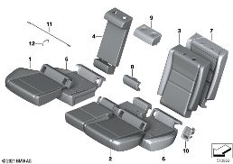 เบาะและที่หุ้มที่นั่งด้านหลัง diagram for BMW X1 U11 18i