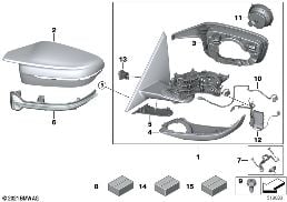 OUTSIDE MIRROR diagram for BMW 4 Series G82 M4 Coupé M4