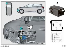 Relé electroventilador motor K5 diagram for BMW X2 U10 18d