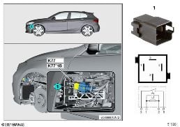 RELAY DOUBLE-CLUTCH TRANSMISSION K77 diagram for BMW 1 Series F40 M135iX