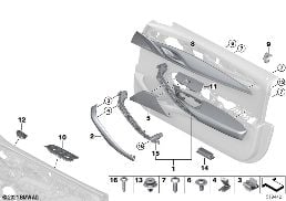 SURFACE-MOUNTED PARTS, DOOR PANEL, FRONT diagram for BMW 5 Series G30 LCI 530d