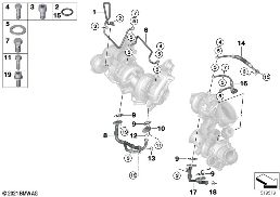 OIL SUPPLY EXHAUST TURBOCHARGER diagram for BMW X7 G07 M50dX