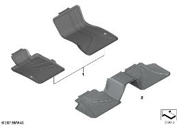 FLOOR MAT, ALLWEATHER diagram for BMW 5 Series G38 530LiX