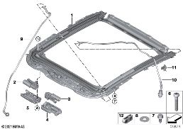 PANORAMA GLASS ROOF diagram for BMW 2 Series F74 Gran Coupé 228 xDrive