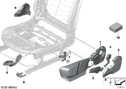 SEAT, FRONT, SEAT TRIM, MANUAL diagram for BMW 1 Series F40 120dX