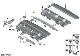 REAR WINDOW SHELF diagram for BMW 7 Series G70 i7 xDrive60
