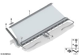 SUN BLIND, REAR WINDOW SHELF diagram for BMW 7 Series G70 i7 xDrive60