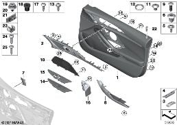 DOOR TRIM PANEL, FRONT diagram for BMW 8 Series F93 M8 Gran Coupe M8