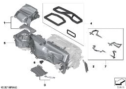 HOUSING PARTS, HEATER AND AIR CONDIT. diagram for BMW 6 Series G32 GT 630i
