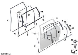 Caches et joints porte arrière diagram for BMW Rolls-Royce Phantom RR11 Phantom