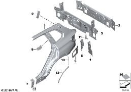 SIDE PANEL/TAIL TRIM diagram for BMW X7 G07 LCI 40iX