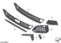 M TRIM DECOR ELEMENTS, FRONT diagram for BMW 5 Series G30 LCI 530d
