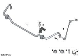 Стабилизатор Пд diagram for BMW 3 Series G20 Cедан LCI 330i