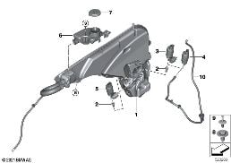 SEP.COMPONENTS F.WASHER FLUID RESERVOIR diagram for BMW X3 G08 30iX