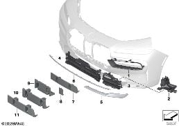 TRIM, DECOR ELEMENTS, FRONT diagram for BMW 7 Series G70 i7 xDrive60