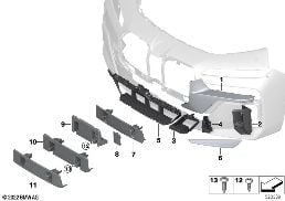 M TRIM DECOR ELEMENTS, FRONT diagram for BMW 7 Series G70 i7 xDrive60