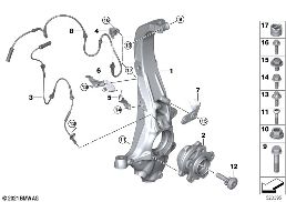 Schwenklager/Radlager vorne Allrad diagram for BMW X5 M F95 X5 M