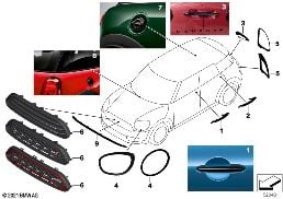 MINI ACCESS.EXT.TRIM PIANO BLACK diagram for BMW MINI Countryman F60 Cooper