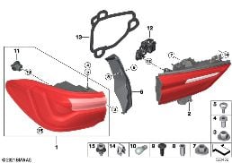 REAR LIGHT diagram for BMW X2 F39 20dX