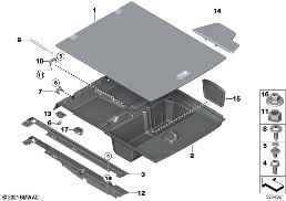 TRIM PANEL, TRUNK FLOOR diagram for BMW 3 Series F34 GT 335iX