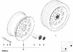 BMW LIGHT ALLOY WHEEL, ELLIPS. STYL. 46 diagram for BMW 3 Series E46 318i