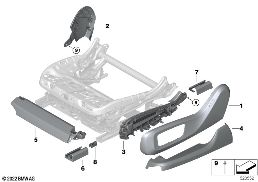 ที่นั่งด้านหน้า, แผ่นปิดที่นั่งแบบไฟฟ้า diagram for BMW X5L G18 X5 30LiX