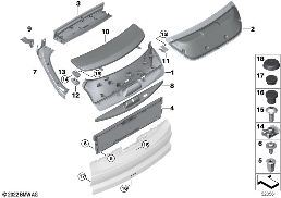 Bekled.kofferdeksel diagram for BMW Rolls-Royce Cullinan RR31 Cullinan