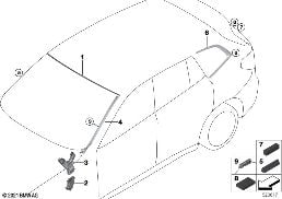WINDOW MOUNTING PARTS diagram for BMW X3 G08 28iX