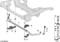 Stabiliz.przedni, napęd na cztery koła diagram for BMW 7 Series G70 750eX