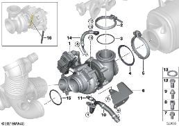 Turbocompresor con lubricación diagram for BMW 7 Series G12 LCI 730LdX