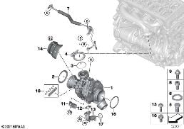 EXHAUST TURBOCHARGER WITH LUBRICATION diagram for BMW 3 Series F30 LCI 320d ed