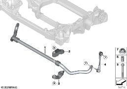 Estabiliz.diant.Veículo tração integral diagram for BMW 5 Series G60 Berlina i5 eDrive40