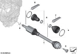DRIVE SHAFT LEFT diagram for BMW 5 Series G60 Sedan 520dX