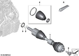 OUTPUT SHAFT FRONT LEFT diagram for BMW X1 U11 18i